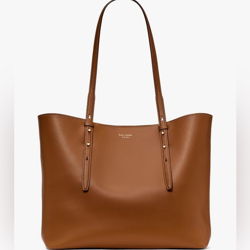 Kate Spade Brown Leather Tote with Minimalist Design